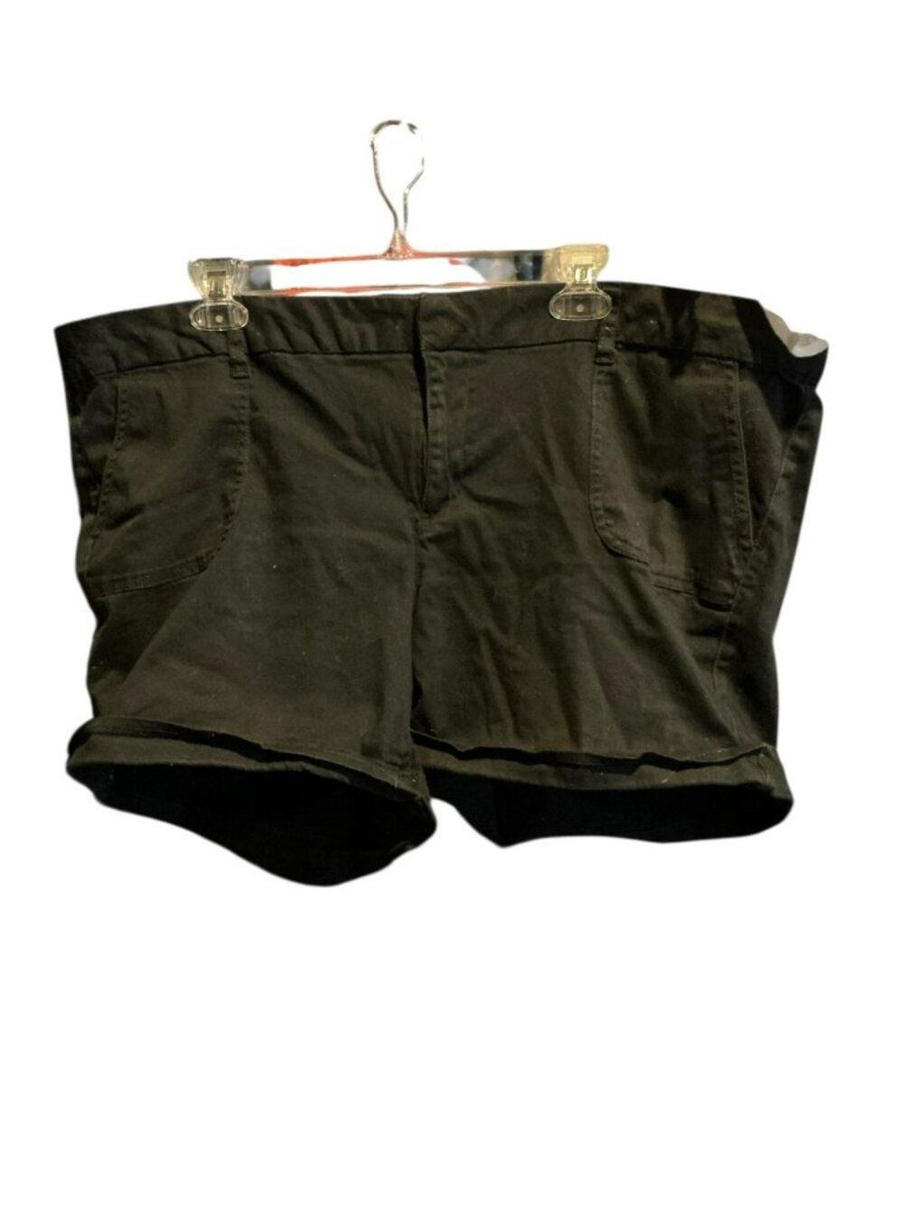 Torrid Cuffed Shorts Black Cotton/Spandex SZ=24 Inseam=4"